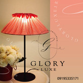آباژور رومیزی توتفرنگی | Glory Luxe | سبک ارگانیک مدرن - مدرن فارم هاوس - مید سنچوری مدرن - بوهو لوکس - رترو مدرن - دهه هفتاد میلادی - کلبه ای - مدرن وینتیج - اکلکتیک