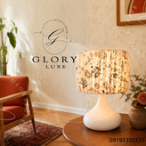 آباژور رومیزی سفید برفی | Glory Luxe | ترنزیشنال - مدرن فارمهاوس - ارگانیک مدرن - رترو مدرن - میدسنچوری مدرن - 1970s - پالماسپرینگز - کاتیج - بوهو مدرن - وینتیج مدرن